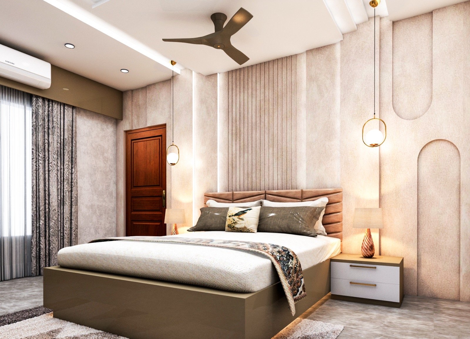 Luxury bedroom interior 2 by Vastva Studio