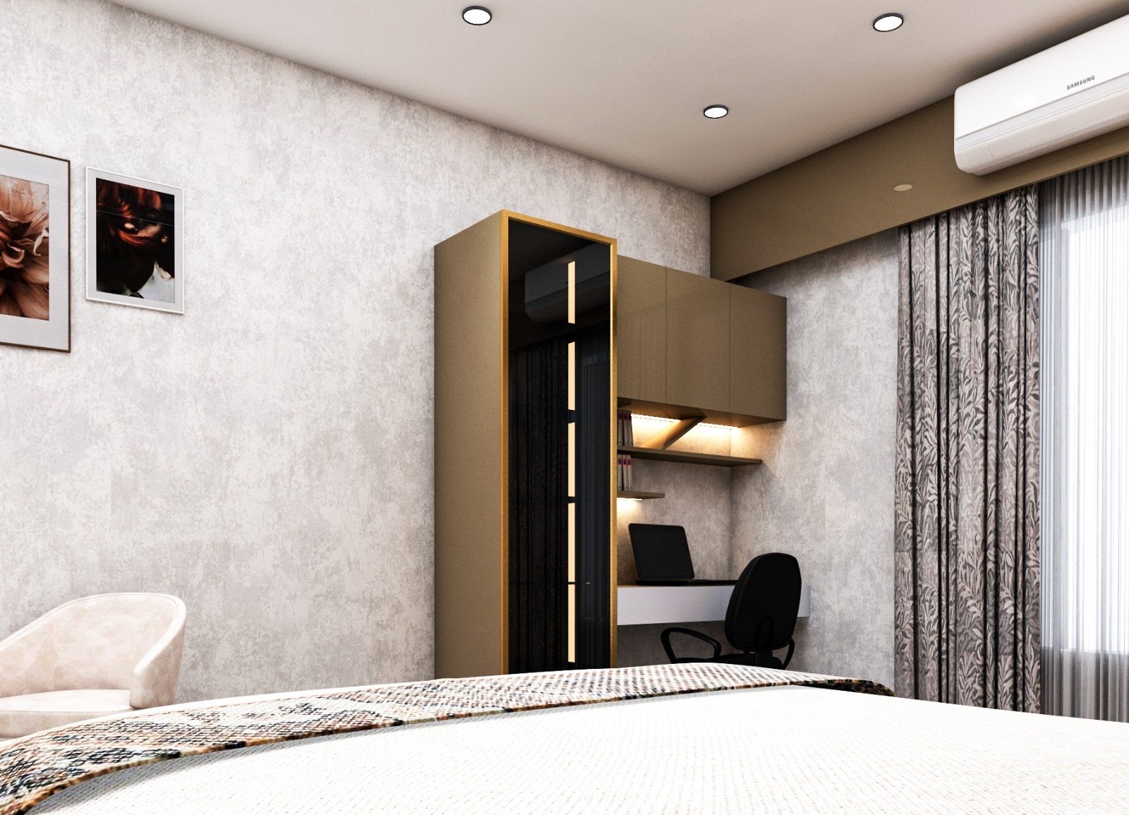 Luxury bedroom interior 4 by Vastva Studio
