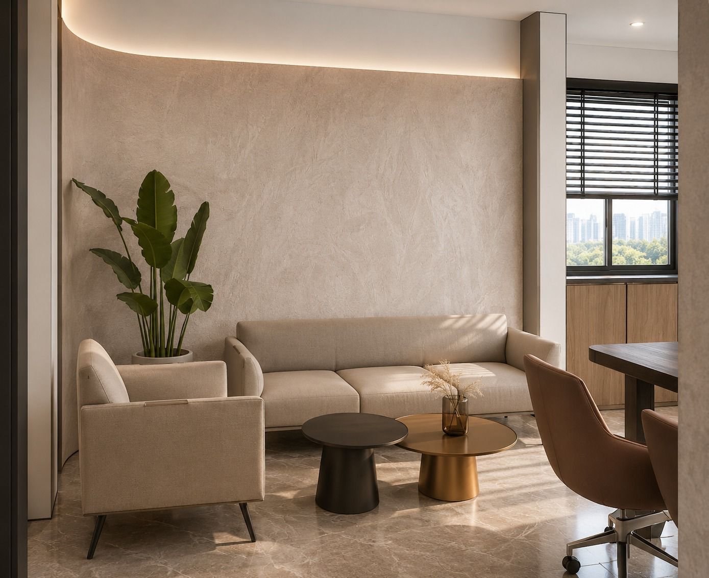 Client and leadership lounge by Vastva Studio